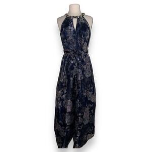 Y2 Jessica Howard Evening Gown Dress New NWT Maxi 8 Organza Rhinestone Halter